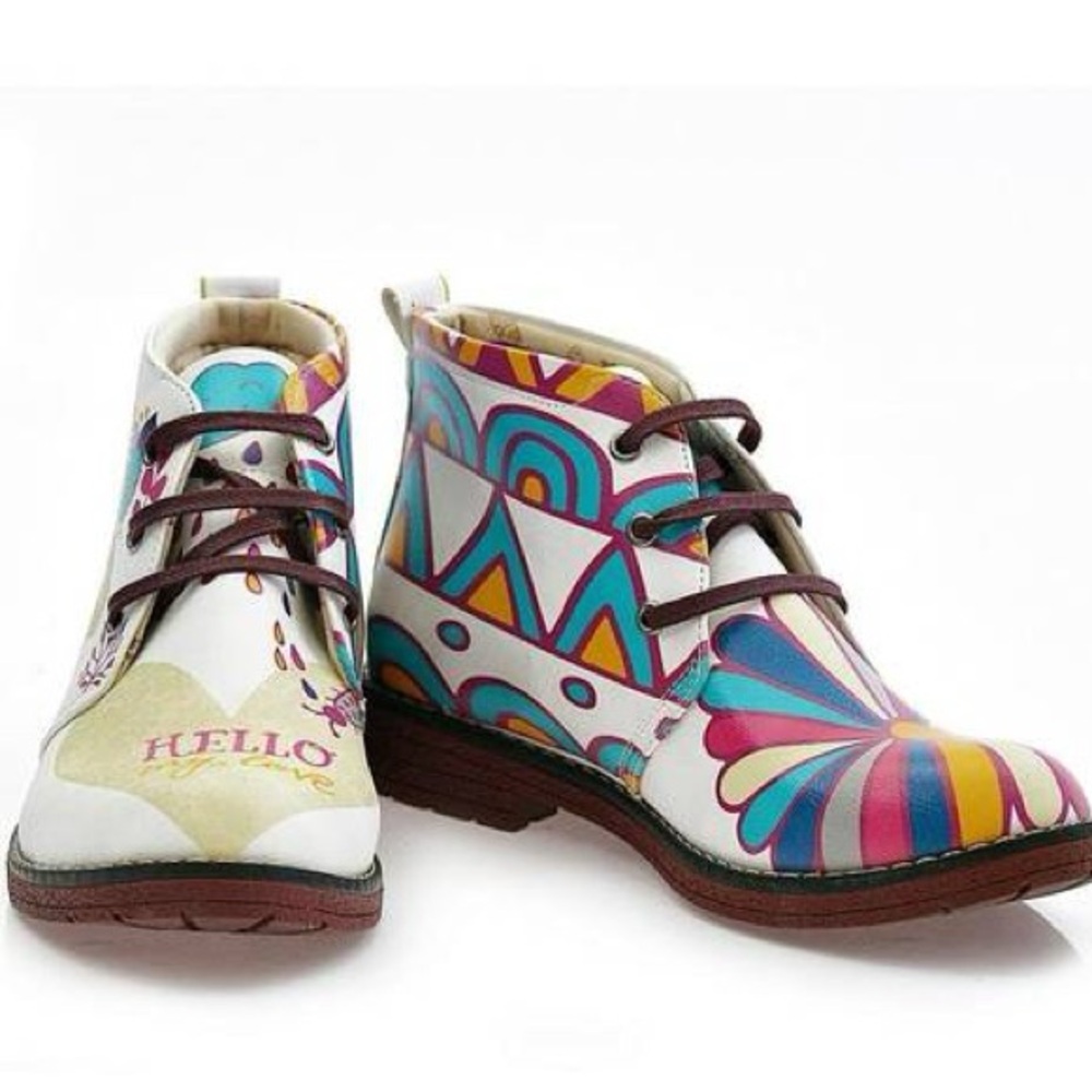 NEW GOBY My Love Ankle Boots Lace-Up Memory Foam Comfort Lightweight Size 6.5